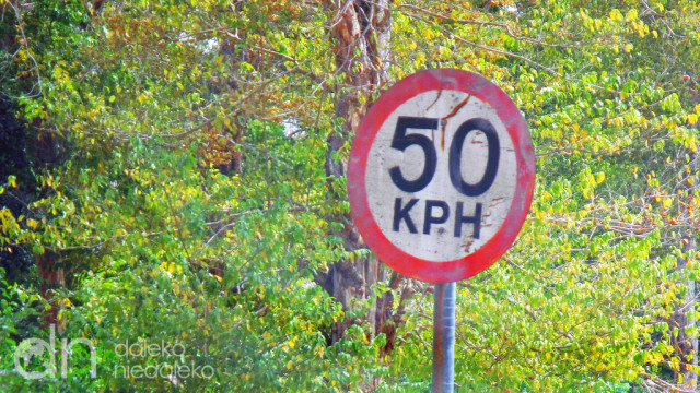 Jedno z niewielu ograniczeń prędkości w Diani